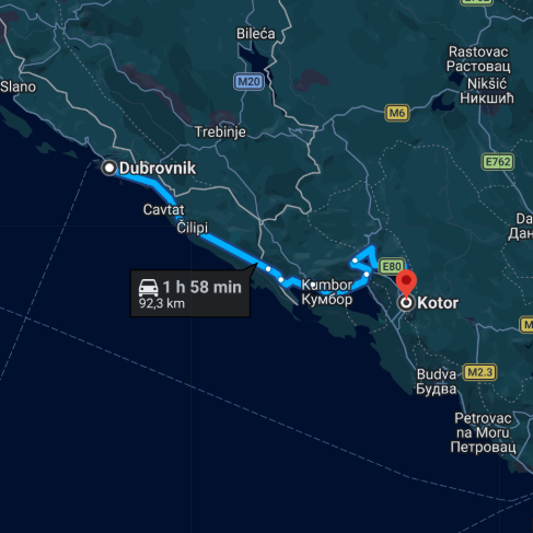Dubrovnik airport to Kotor Transfer