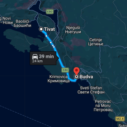 Tivat airport to Budva Transfer